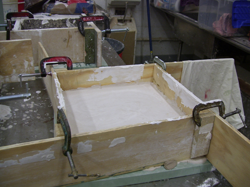 Plaster Molds in Process of being created